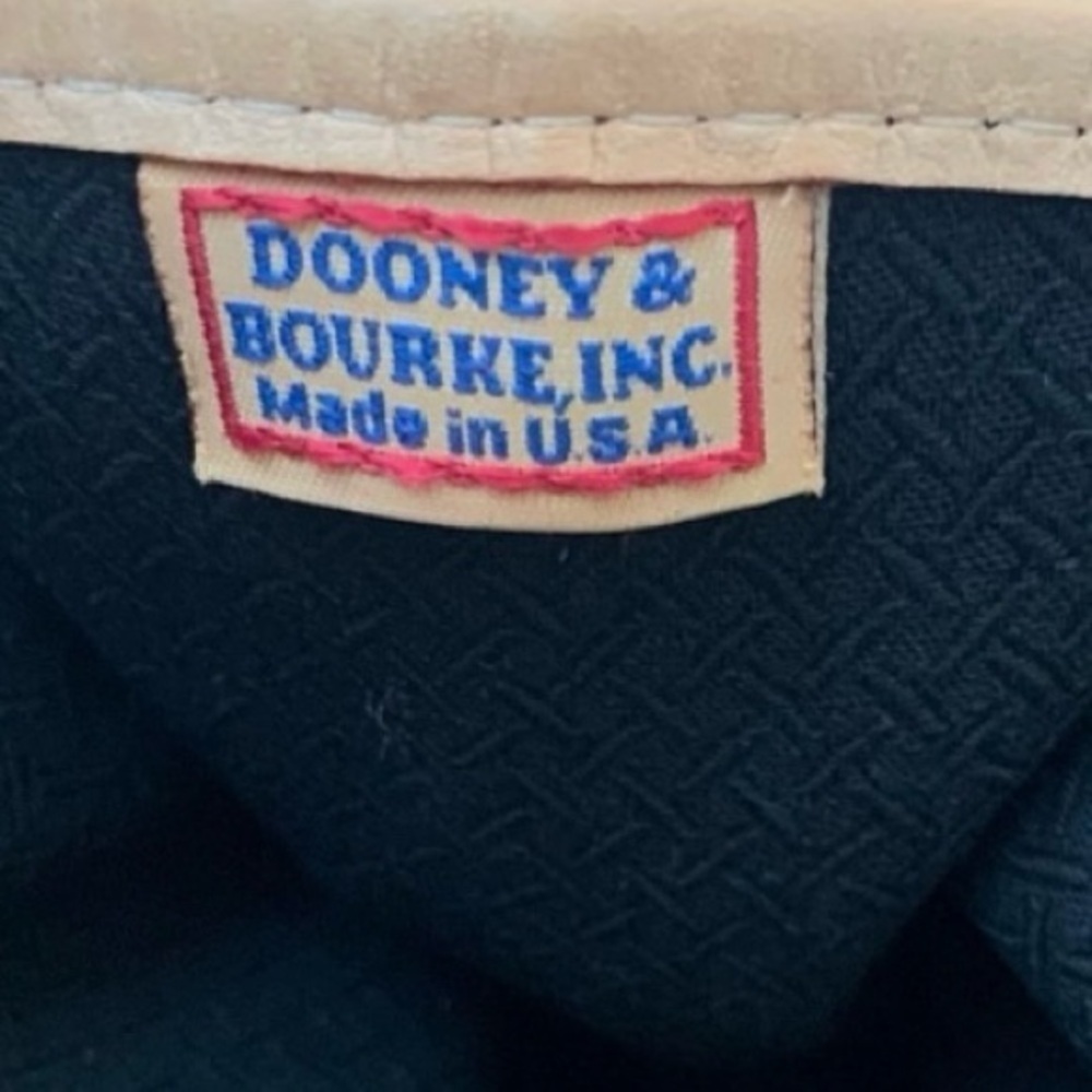 Dooney & Bourke Black Tan Leather Satchel Crossbody Shoulder Bag - Picture 10 of 12